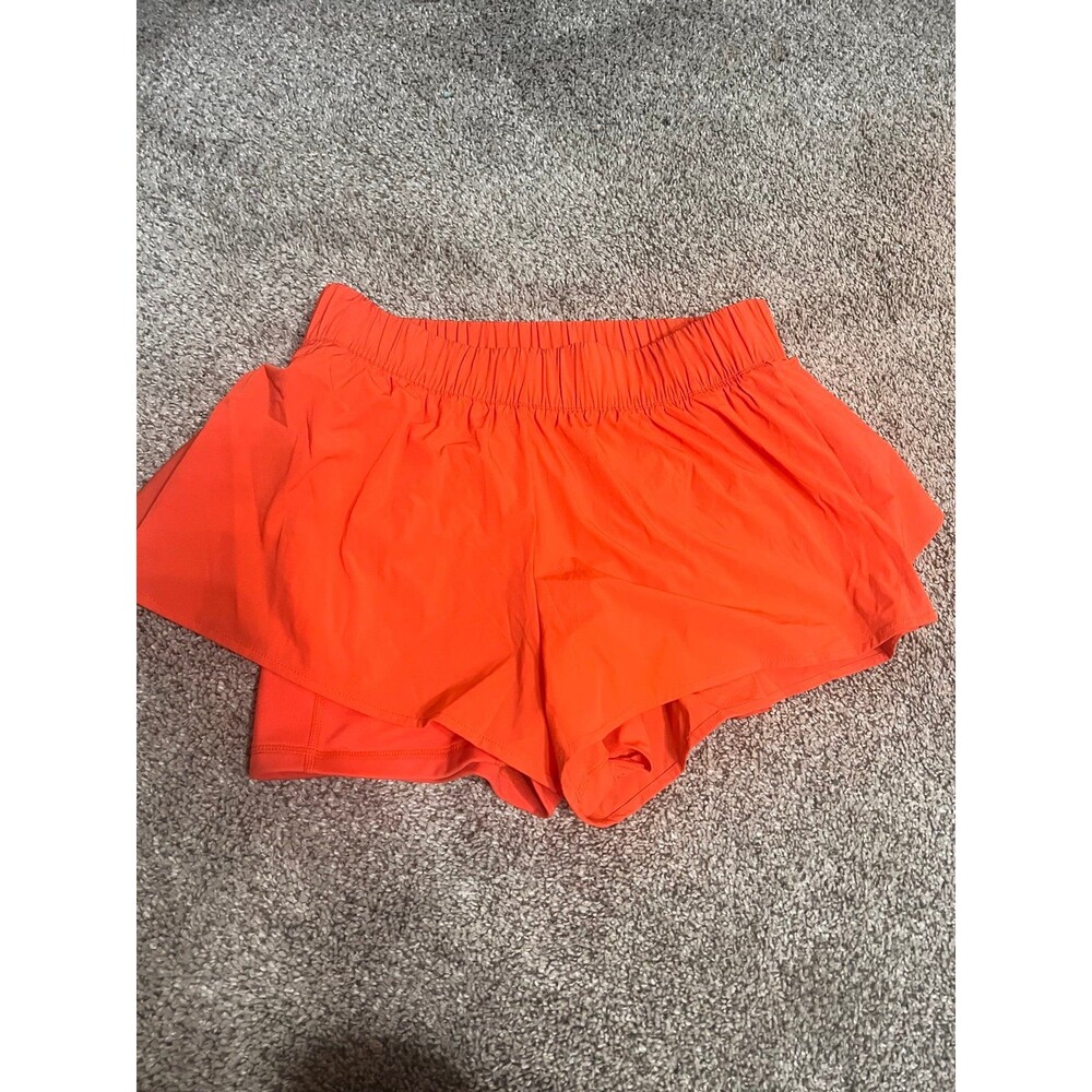 Blogilates ruffle lined running shorts size small orange